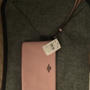 Coach zip  wristlet leather